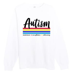 Autism Awareness Acceptance Advocacy Premium Crewneck Sweatshirt