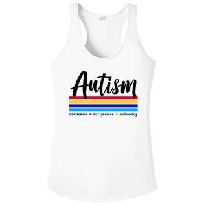 Autism Awareness Acceptance Advocacy Ladies PosiCharge Competitor Racerback Tank