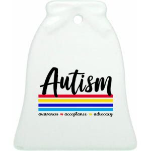 Autism Awareness Acceptance Advocacy Ceramic Bell Ornament