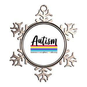 Autism Awareness Acceptance Advocacy Metallic Star Ornament