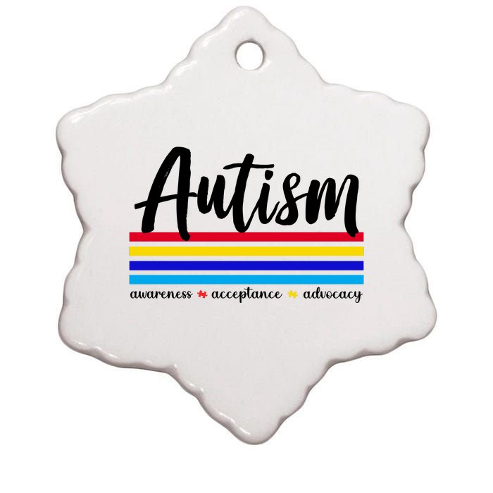 Autism Awareness Acceptance Advocacy Ceramic Star Ornament