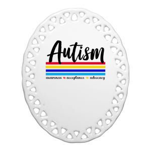 Autism Awareness Acceptance Advocacy Ceramic Oval Ornament