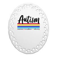 Autism Awareness Acceptance Advocacy Ceramic Oval Ornament