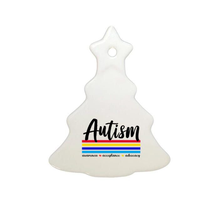 Autism Awareness Acceptance Advocacy Ceramic Tree Ornament