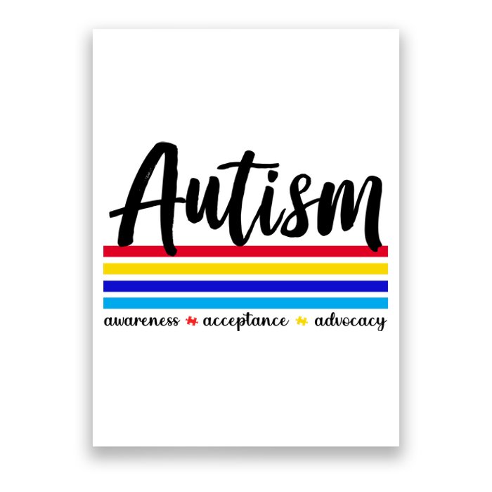 Autism Awareness Acceptance Advocacy Poster