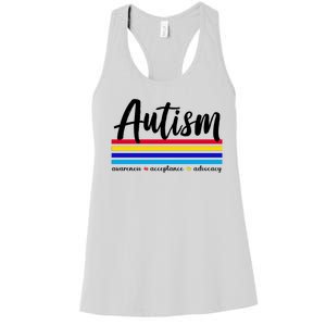 Autism Awareness Acceptance Advocacy Women's Racerback Tank