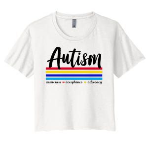 Autism Awareness Acceptance Advocacy Women's Crop Top Tee