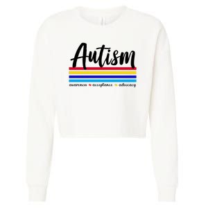 Autism Awareness Acceptance Advocacy Cropped Pullover Crew