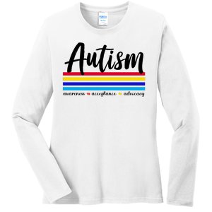 Autism Awareness Acceptance Advocacy Ladies Long Sleeve Shirt