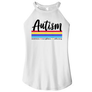 Autism Awareness Acceptance Advocacy Women's Perfect Tri Rocker Tank