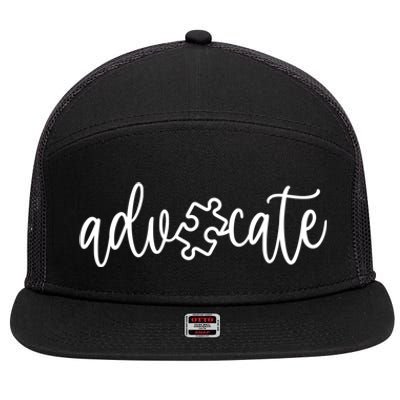 Advocate Autism Awareness Gift Autism Support Funny Gift 7 Panel Mesh Trucker Snapback Hat