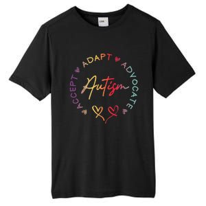 Autism Accept Adapt Advocate Autism Awareness Support Gift Tall Fusion ChromaSoft Performance T-Shirt