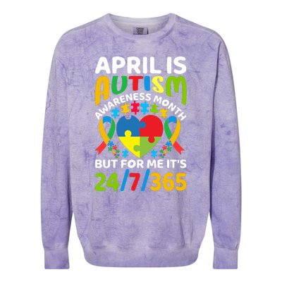 April Autism Awareness Month Autism Advocacy Autism Ribbon Autism Support Colorblast Crewneck Sweatshirt