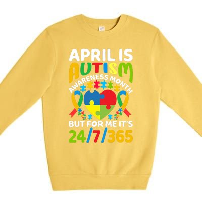 April Autism Awareness Month Autism Advocacy Autism Ribbon Autism Support Premium Crewneck Sweatshirt