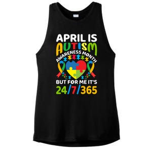 April Autism Awareness Month Autism Advocacy Autism Ribbon Autism Support Ladies PosiCharge Tri-Blend Wicking Tank