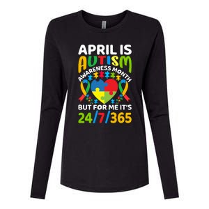 April Autism Awareness Month Autism Advocacy Autism Ribbon Autism Support Womens Cotton Relaxed Long Sleeve T-Shirt