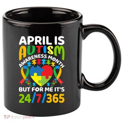 April Autism Awareness Month Autism Advocacy Autism Ribbon Autism Support 11oz C Handle Ceramic Mug
