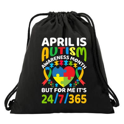 April Autism Awareness Month Autism Advocacy Autism Ribbon Autism Support Drawstring Bag