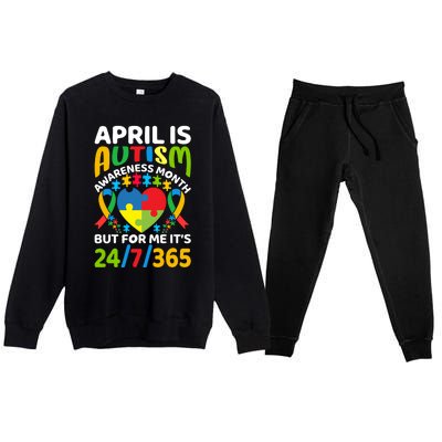 April Autism Awareness Month Autism Advocacy Autism Ribbon Autism Support Premium Crewneck Sweatsuit Set