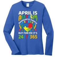 April Autism Awareness Month Autism Advocacy Autism Ribbon Autism Support Ladies Long Sleeve Shirt