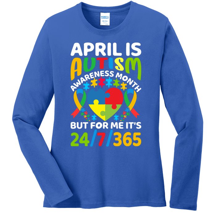 April Autism Awareness Month Autism Advocacy Autism Ribbon Autism Support Ladies Long Sleeve Shirt