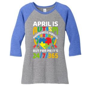 April Autism Awareness Month Autism Advocacy Autism Ribbon Autism Support Women's Tri-Blend 3/4-Sleeve Raglan Shirt