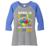 April Autism Awareness Month Autism Advocacy Autism Ribbon Autism Support Women's Tri-Blend 3/4-Sleeve Raglan Shirt