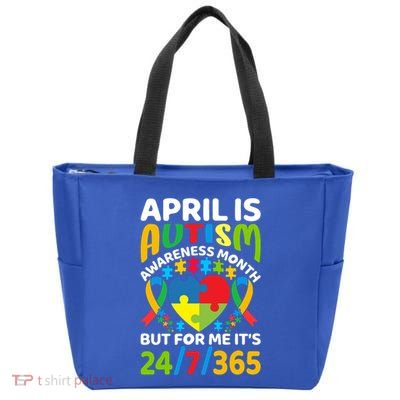 April Autism Awareness Month Autism Advocacy Autism Ribbon Autism Support Zip Tote Bag