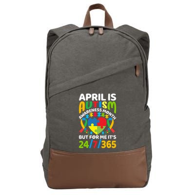 April Autism Awareness Month Autism Advocacy Autism Ribbon Autism Support Cotton Canvas Backpack
