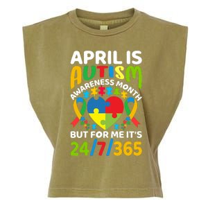 April Autism Awareness Month Autism Advocacy Autism Ribbon Autism Support Garment-Dyed Women's Muscle Tee