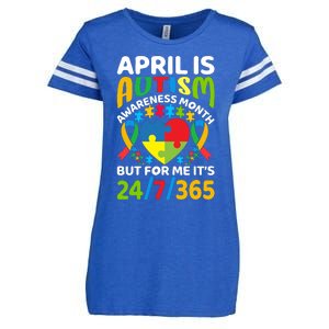 April Autism Awareness Month Autism Advocacy Autism Ribbon Autism Support Enza Ladies Jersey Football T-Shirt