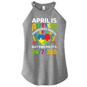 April Autism Awareness Month Autism Advocacy Autism Ribbon Autism Support Women's Perfect Tri Rocker Tank