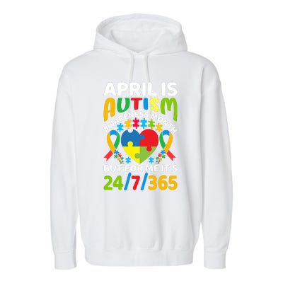 April Autism Awareness Month Autism Advocacy Autism Ribbon Autism Support Garment-Dyed Fleece Hoodie