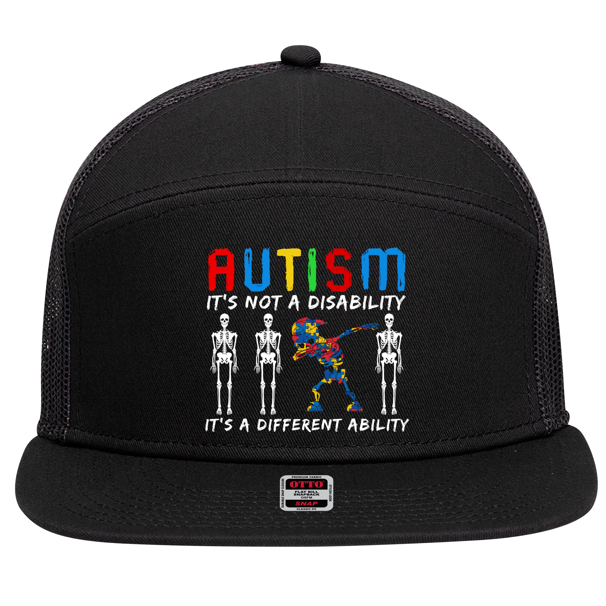 Autism Awareness 7 Panel Mesh Trucker Snapback Hat