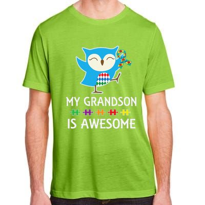 Autism Awareness Autistic Grandson Support Owl Adult ChromaSoft Performance T-Shirt