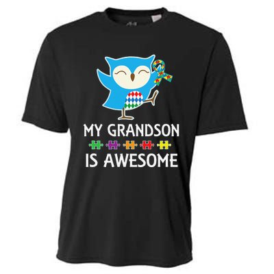 Autism Awareness Autistic Grandson Support Owl Cooling Performance Crew T-Shirt