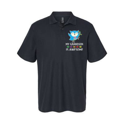 Autism Awareness Autistic Grandson Support Owl Softstyle Adult Sport Polo