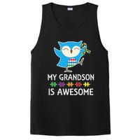 Autism Awareness Autistic Grandson Support Owl PosiCharge Competitor Tank