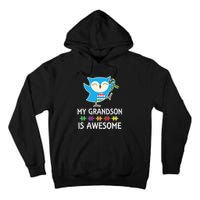 Autism Awareness Autistic Grandson Support Owl Tall Hoodie