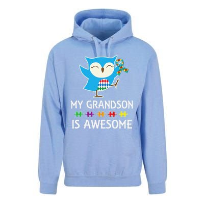 Autism Awareness Autistic Grandson Support Owl Unisex Surf Hoodie