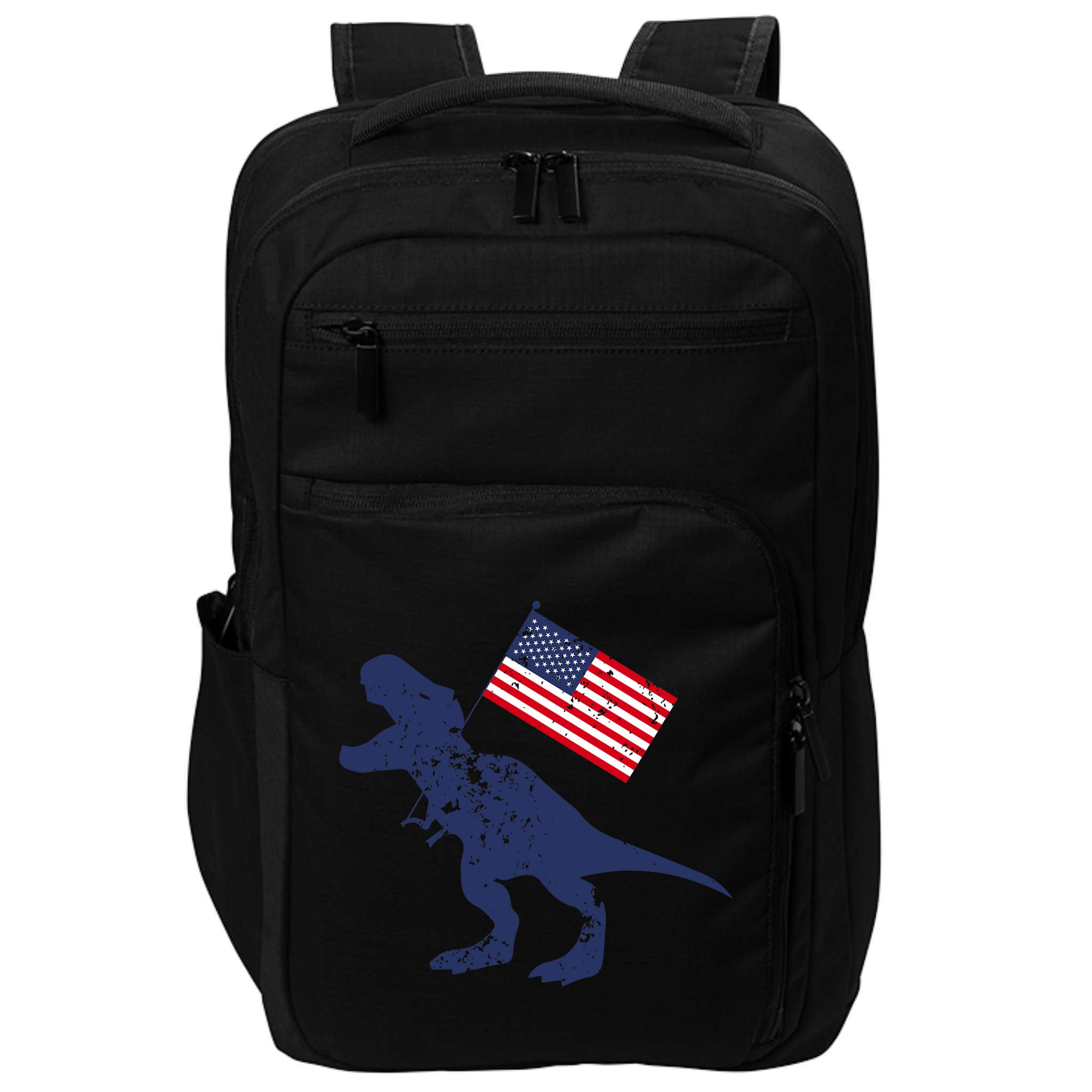 Awesome America American Dino Flag July 4th USA Dinosaur Impact Tech Backpack