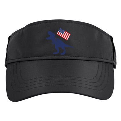 Awesome America American Dino Flag July 4th USA Dinosaur Adult Drive Performance Visor