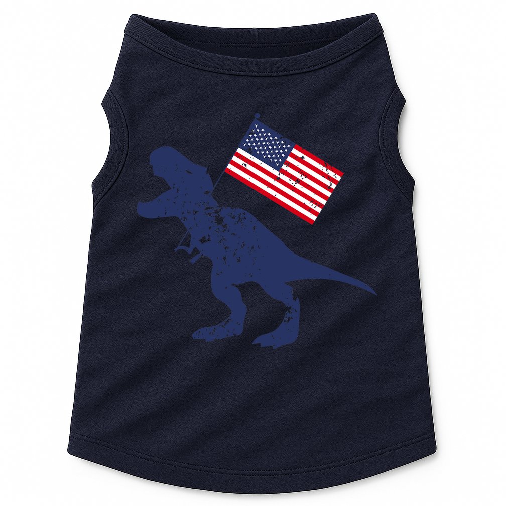 Awesome America American Dino Flag July 4th USA Dinosaur Doggie Tank