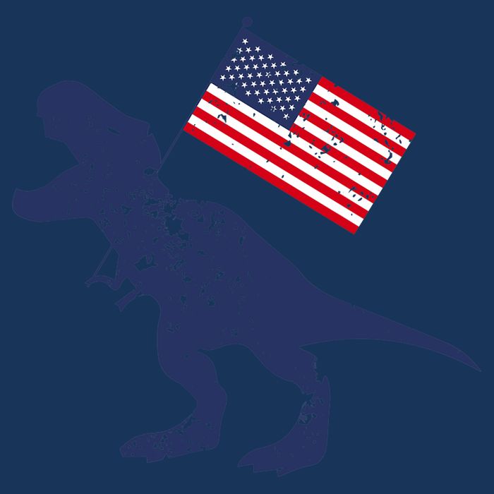 Awesome America American Dino Flag July 4th USA Dinosaur Cooling Performance Crew T-Shirt