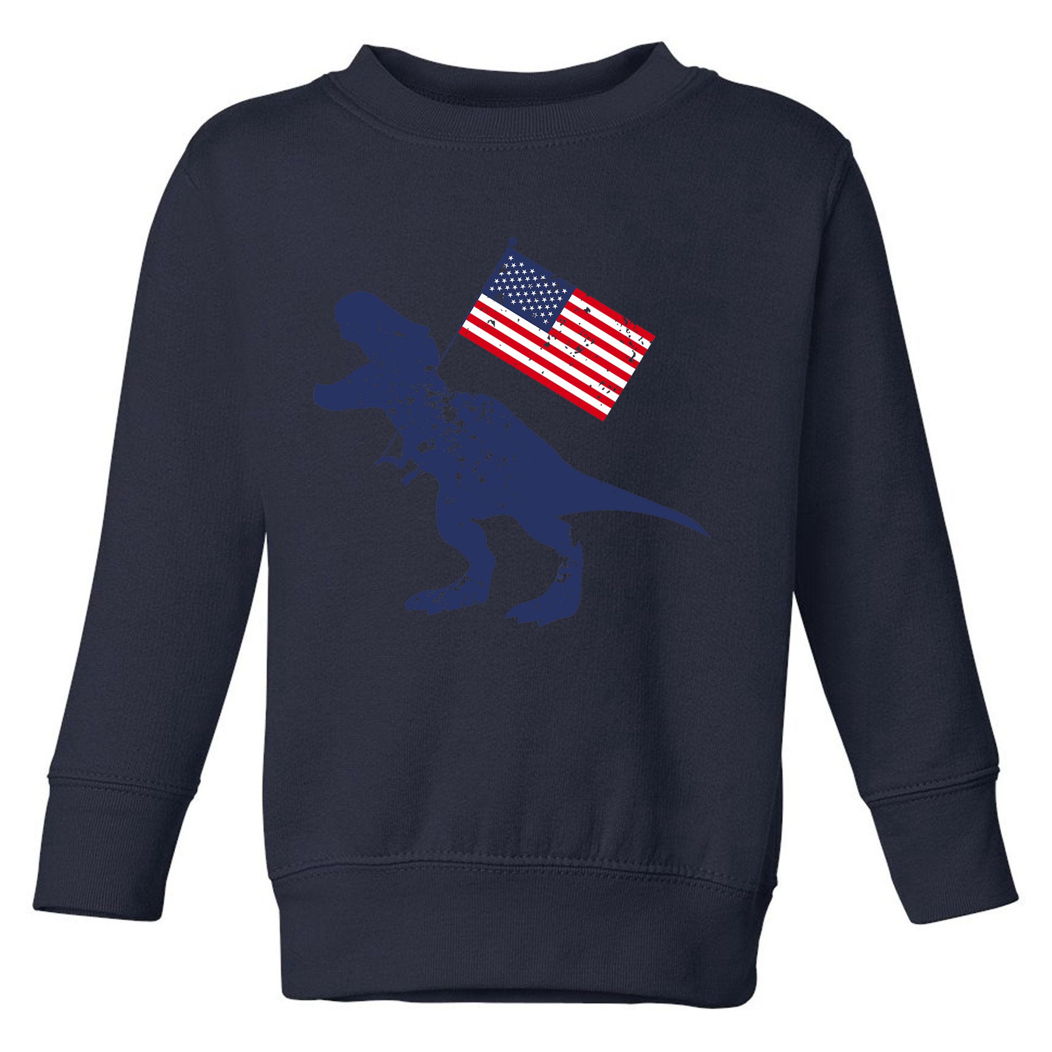 Awesome America American Dino Flag July 4th USA Dinosaur Toddler Sweatshirt