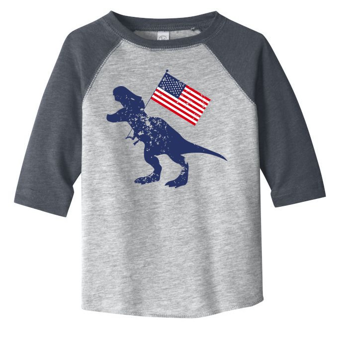 Awesome America American Dino Flag July 4th USA Dinosaur Toddler Fine Jersey T-Shirt