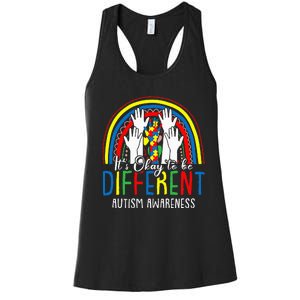 Autism Awareness Autistic Support It's Ok To Be Different Women's Racerback Tank