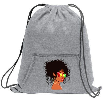 Afro African American Women Black Melanin Queen Juneteenth Sweatshirt Cinch Pack Bag