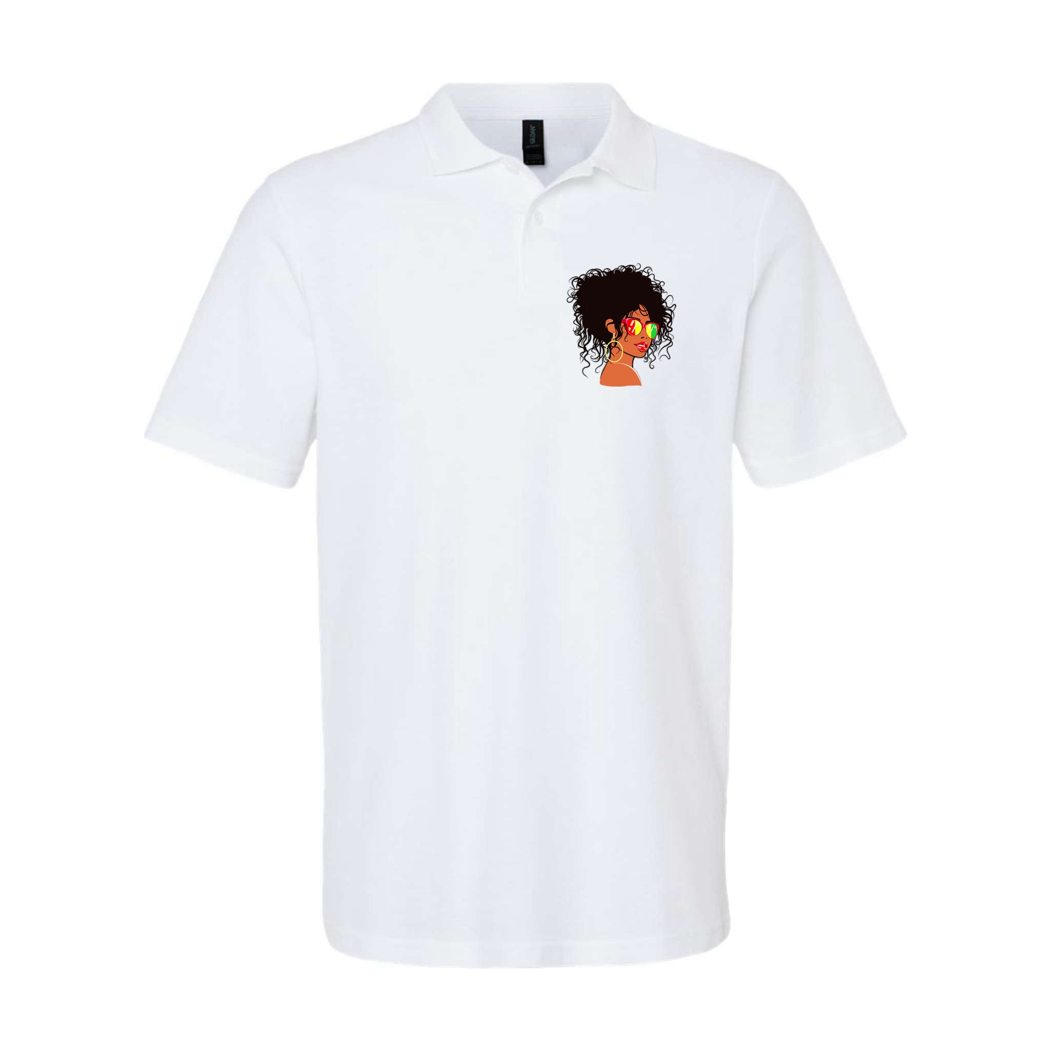 Afro African American Women Black Melanin Queen Juneteenth Polo