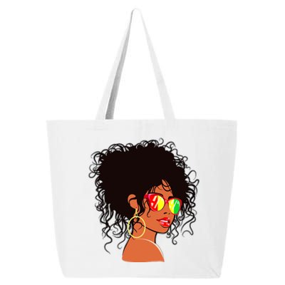 Afro African American Women Black Melanin Queen Juneteenth 25L Jumbo Tote